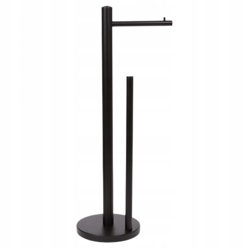 DUZY STOJĄCY UCHWYT NA PAPIER TOALETOWY DO ŁAZIENKI WC 4 ROLKI METAL BLACK