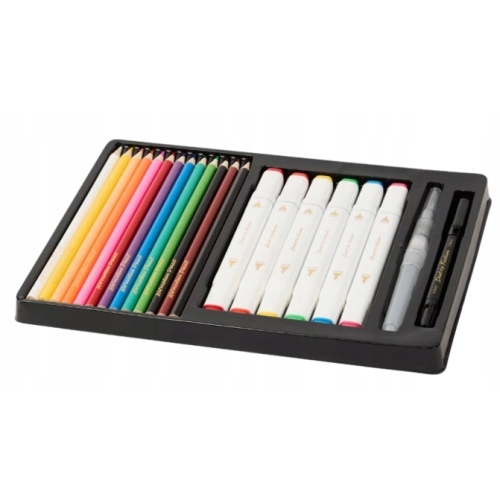 Artystyczny zestaw do rysowania i malowania akwarelowy kredki markery 22pcs
