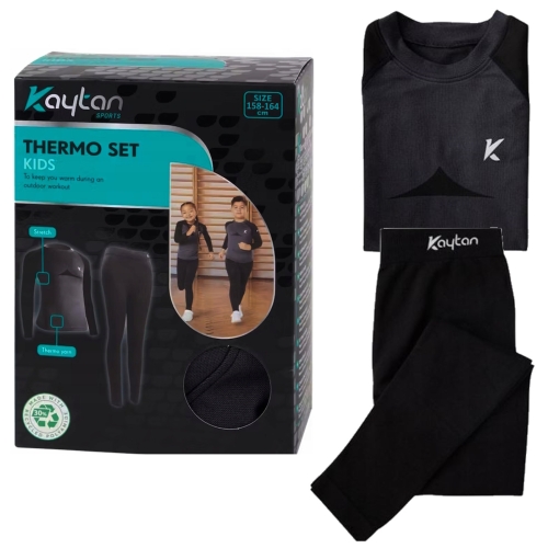 Komplet bielizny dziecięcej KAYTAN SPORTS THERMO SET KIDS czarny r. 158-164