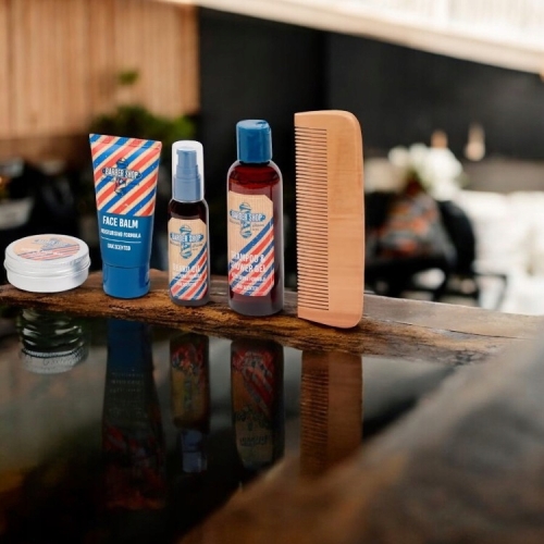 Zestaw do pielęgnacji brody dla mężczyzny barbershop prezent 5 element VIP