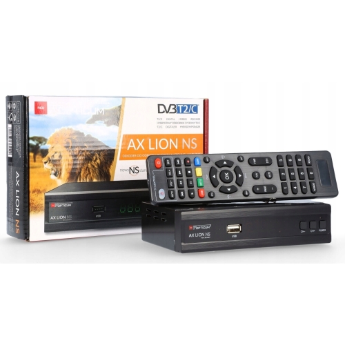 Tuner Cyfrowy Dekoder TV Naziemnej DVBT2 H265 HEVC DVB-C AX LION NS OPTICUM