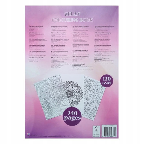 Kolorowanka antystresowa dla dzieci i dorosłych A4. 240 stron! 120gsm RELAX