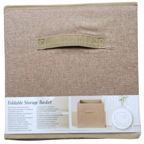 Organizer Tekstylny Pudełko kosz Szafa Garderoba Pojemny 31 x 15 cm szary c