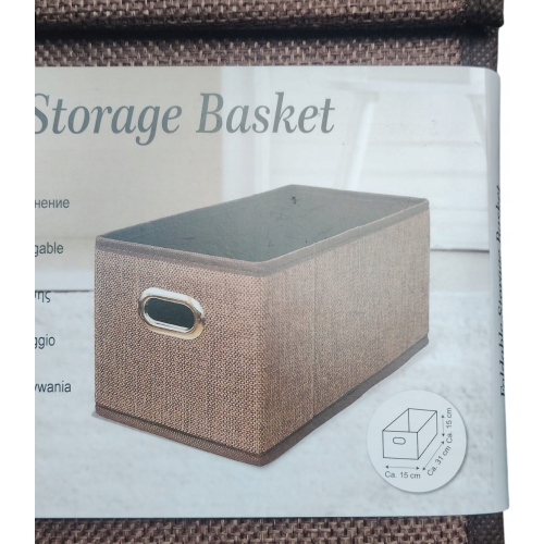 Organizer Tekstylny Pudełko kosz Szafa Garderoba Pojemny 31 x 15 cm szary c