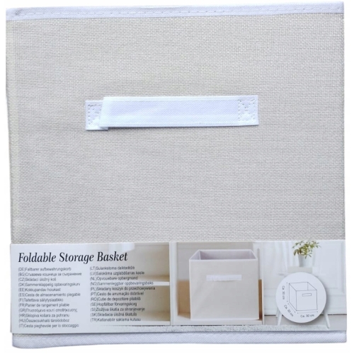 Organizer Tekstylny Pudełko kosz Szafa Garderoba Pojemny 31 x 15 cm szary c