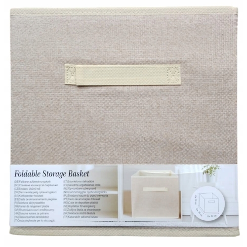 Organizer Tekstylny Pudełko kosz Szafa Garderoba Pojemny 31 x 15 cm szary c