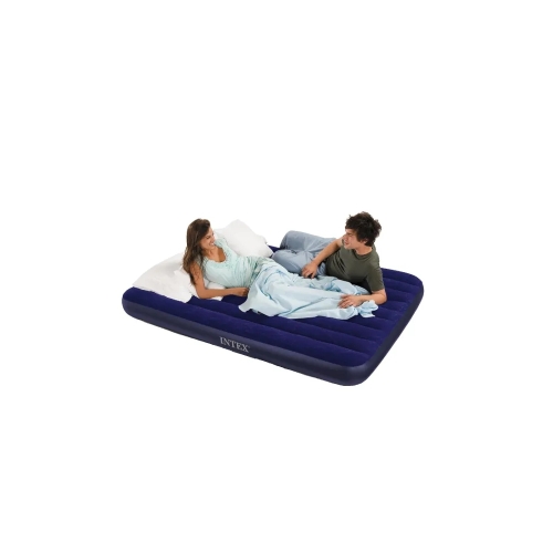 MATERAC DMUCHANY INTEX WELUROWY DWUOSOBOWY 191x137x25cm XXL WYGODNY MOCNY