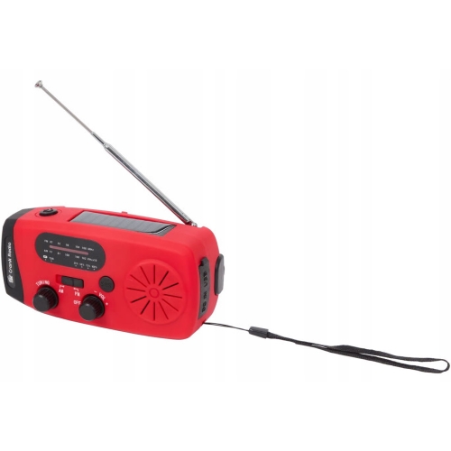 PRZENOŚNE RADIO SOLARNE Z ANTENĄ LATARKA ŁADOWANIE USB USB-C SOS 40 GODZ