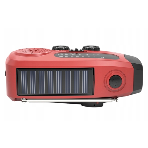 PRZENOŚNE RADIO SOLARNE Z ANTENĄ LATARKA ŁADOWANIE USB USB-C SOS 40 GODZ