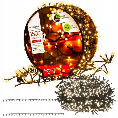 Lampki choinkowe Ekskluzywna Girlanda LED 35 m XL 1500 Lampek 8 funkcji