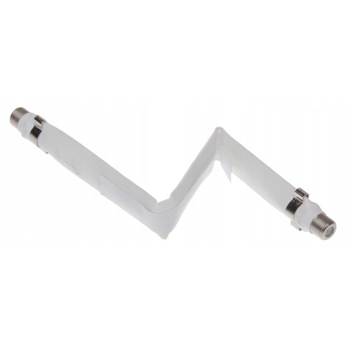 Przelotka antenowa okienna płaska gniazdo 2x F 20cm ze złączem F silver