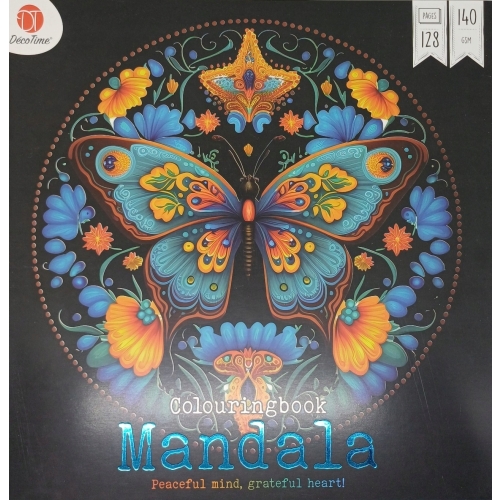 ANTYSTRESOWA EKSLUZYWNA KOLOROWANKA KSIĄŻKA MANDALA 140GSM 128 STRON MOTYL