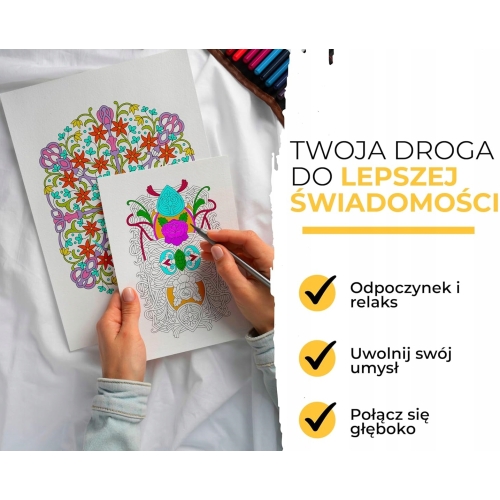 ANTYSTRESOWA EKSLUZYWNA KOLOROWANKA KSIĄŻKA FLOWER 128 STRON 140GSM PTAK