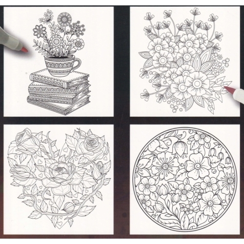 ANTYSTRESOWA EKSLUZYWNA KOLOROWANKA KSIĄŻKA FLOWER 128 STRON 140GSM PTAK