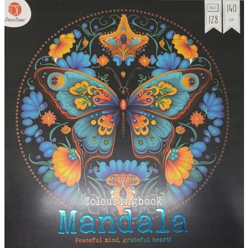ANTYSTRESOWA EKSLUZYWNA KOLOROWANKA KSIĄŻKA MANDALA 128 STRON 140GSM MOTYL