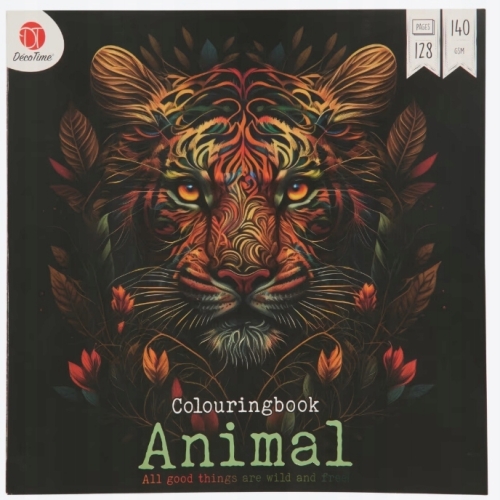 ANTYSTRESOWA EKSLUZYWNA KOLOROWANKA KSIĄŻKA ANIMAL 128 STRON 140GSM TYGRYS