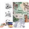 KOLOROWANKA TWARDA OPRAWA GUMKA ANIMAL ZWIERZĘTA 150 GSM 100 STR GREEN A5