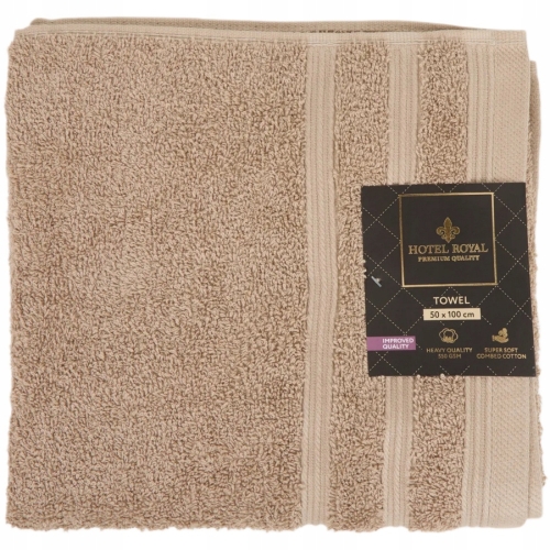 Ręcznik kąpielowy Hotel Royal 100 % BAWEŁNA BRĄZOWY 550 GSM 50 x 100 cm