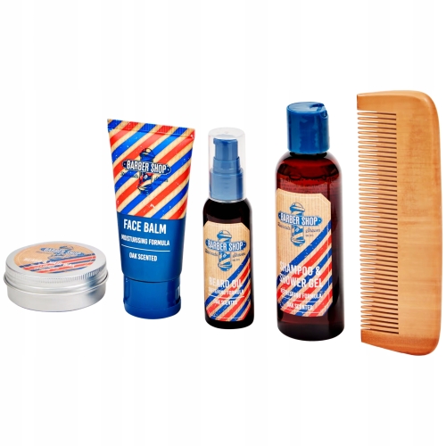Zestaw do pielęgnacji brody dla mężczyzny barbershop prezent 5 elementów 25