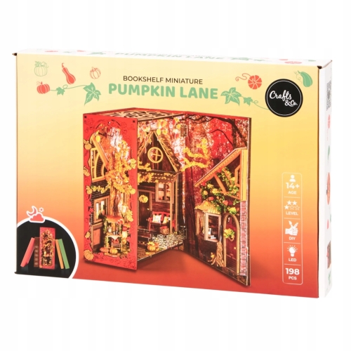 Miniaturowy dom podpórka do książek PUMPKIN LANE Bookshelf Miniature Led