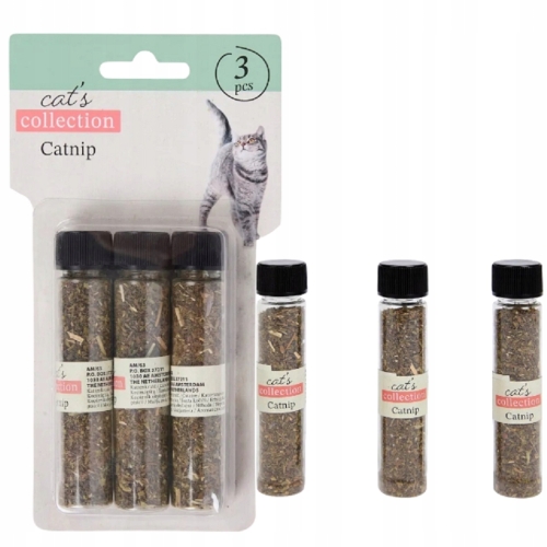 KOCIMIĘTKA SUSZONA dla kota 3 buteleczki naturalne zioło Collection Catnip