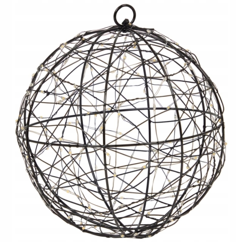 Kula świetlna wisząca Dekoracja Ozdoba Indoor Outdoor TIMER 18 cm 140 LED