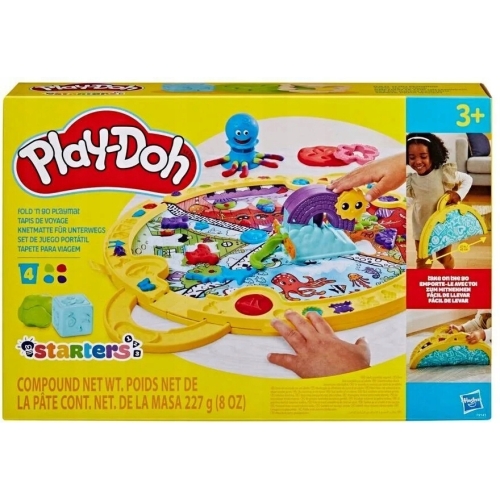 Play-Doh Składana przenośna mata do zabawy świąteczny zestaw 4 tubki F9143