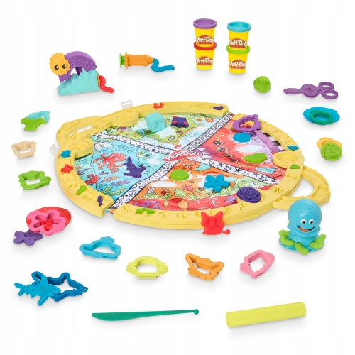 Play-Doh Składana przenośna mata do zabawy świąteczny zestaw 4 tubki F9143