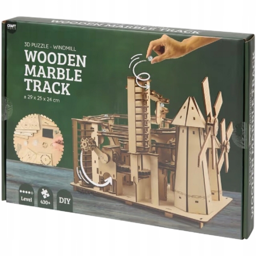 TOR KULKOWY DREWNIANY 3D WOODEN MARBLE TRACK ZRÓB TO SAM DIY 430 ELE Z