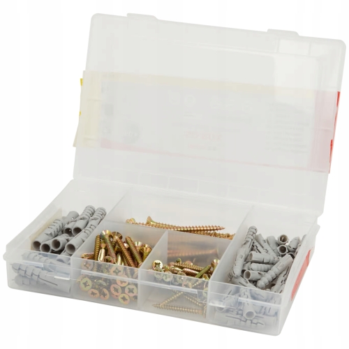 Wkręty z kołkami Fischer SD-BOX od 3,5x 35 4,0x 40 do 5,0x 6 mm 150 sztuk