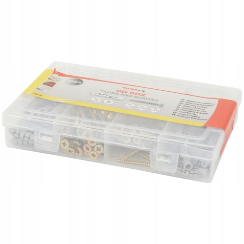 Wkręty z kołkami Fischer SD-BOX od 3,5x 35 4,0x 40 do 5,0x 6 mm 150 sztuk