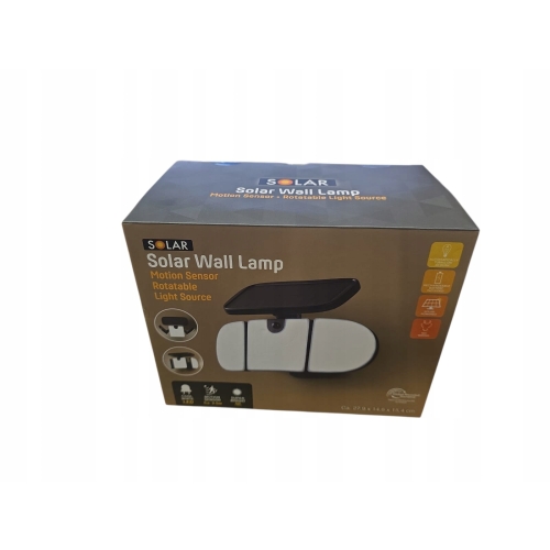 Lampa ścienna solarna czujnik ruchu PIR 120° solar akumulator 600 lumen