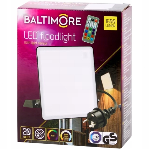 Lampa Halogen Naświetlacz Reflektor baltimore 1600 LUMENÓW 20W BIAŁY ZIMNY