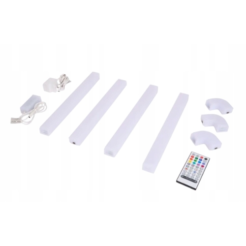 Wielokolorowe Multicolor RGB LED składane oświetlenie ścienne 8 el. + Pilot