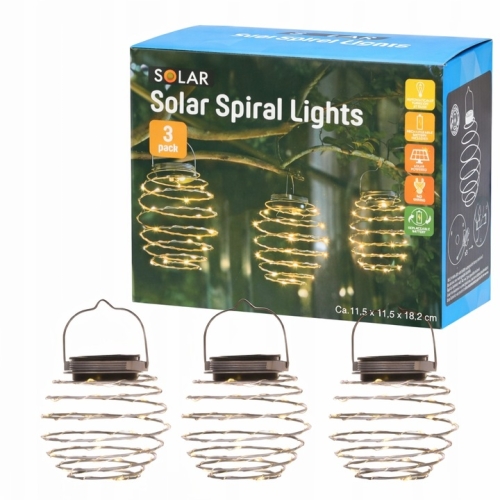 Lampa Ogrodowa Zewnętrzna Podwieszana Solarna Warm White KOKON SOLAR 3 SZT