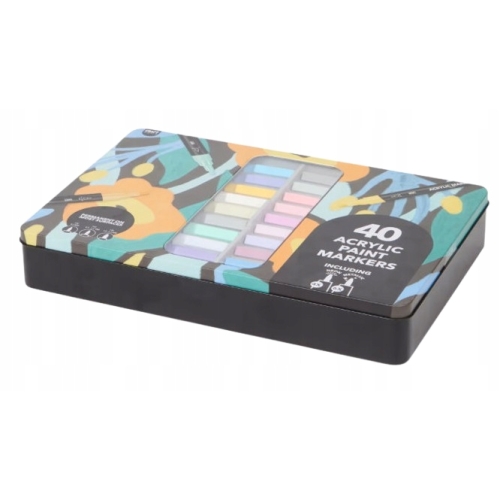 Permanentne Mazaki Pisaki Markery Flamastry Cienkopisy Akrylowe Blue 40szt.