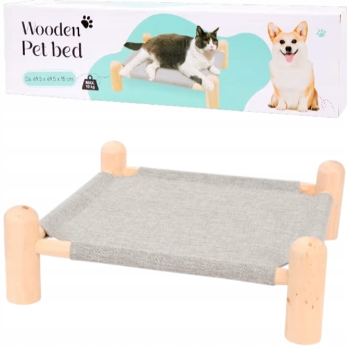 Drewniane legowisko dla zwierząt domowych pies kot 10 kg 49,5 x 49,5 x 15cm