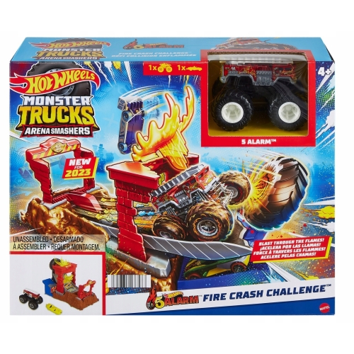 MONSTER TRUCK HOT WHEELS ARENA SMASHERS FIRE CHRASH CHALLENGE HW 5-ALARM