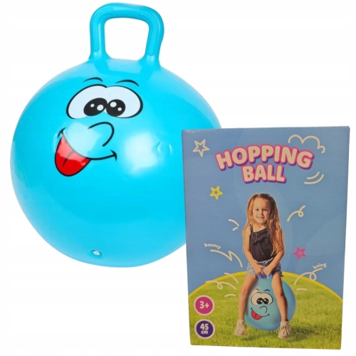 PIŁKA DO SKAKANIA SKACZĄCA Z UCHWYTEM ĆWICZENIA ZABAWA 45 CM BLUE