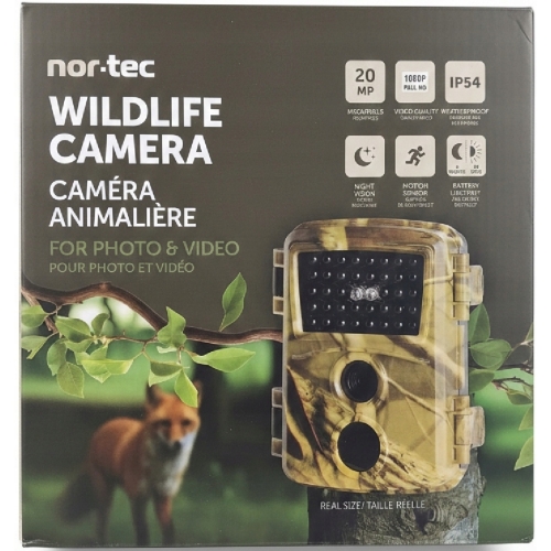 FOTOPUŁAPKA KAMERA LEŚNA ZDJĘCIA VIDEO GŁOS 20MP KOLOR IP54 FULL HD NOR-TEC