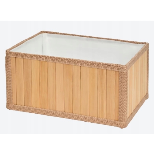 KOSZYK BAMBUSOWY BAMBOO DUŻY ORGANIZER PUDEŁKO BRĄZOWA LAMÓWKA 29x23x14 cm