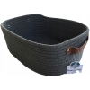 Koszyk do przechowywania bawełna pleciony styl boho 35x25x13 cm czarny