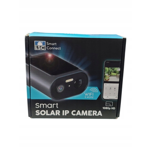 Kamera Smart Solar IP Nightvision ALARM 8m IP65 1080p Wifi Hd Czarna LSC