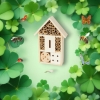DOMEK BUDKA LĘGOWA OWADY MOTYLE ROBAKI PSZCZOŁY WISZĄCY NATURALNE DREWNO 18