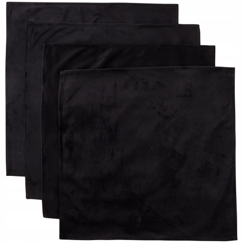 SERWETKI DO SZTUĆCÓW 40x40 CM 4 SZTUKI AKSAMITNE CZARNE BLACK ELEGANT