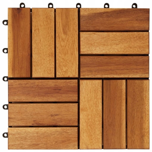 1 SZTUKA DREWNIANA PŁYTKA PANEL TARASOWY BALKON AKACJA GRUBA 31x31x2.4 D3