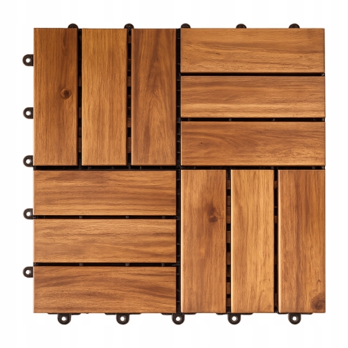 1 SZTUKA DREWNIANA PŁYTKA PANEL TARASOWY BALKON AKACJA GRUBE 31x31x2.4 D7