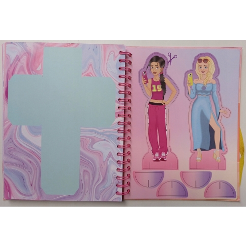 Kolorowanka Selfie Girls Creative Designer naklejki szablony 70 stron 766