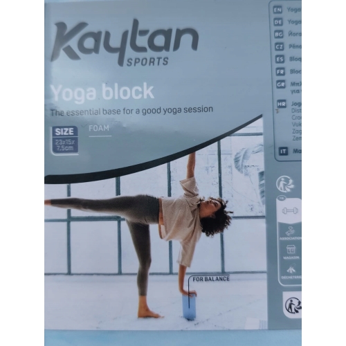 Klocek do ćwiczeń jogi YOGA kostka blok piankowy Kaytan 23x15x7,5