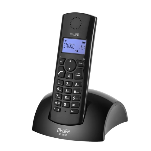 Telefon bezprzewodowy M-Life na podstawce dla Seniora głośny zas AAA ML0657